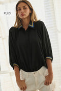 Embroidered Collared Blouse