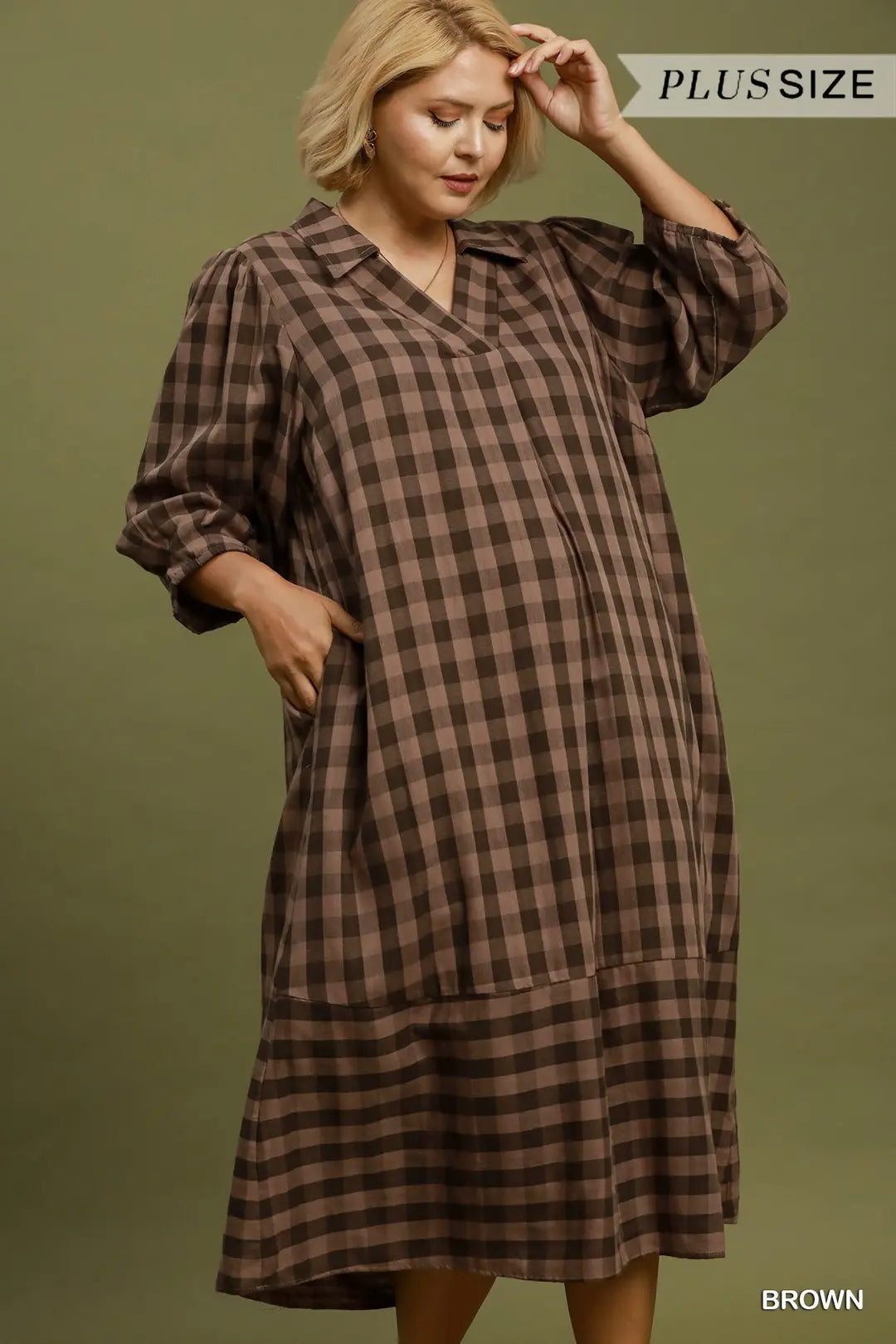 Curvy Plaid Tidings Dress