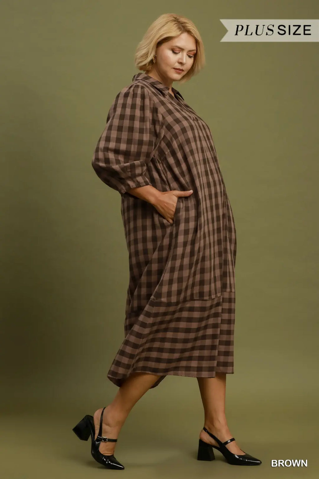 Curvy Plaid Tidings Dress