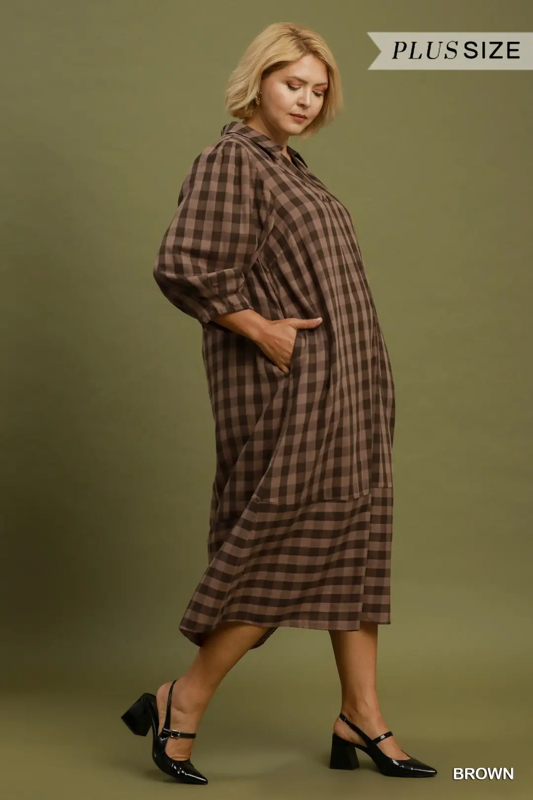 Curvy Plaid Tidings Dress