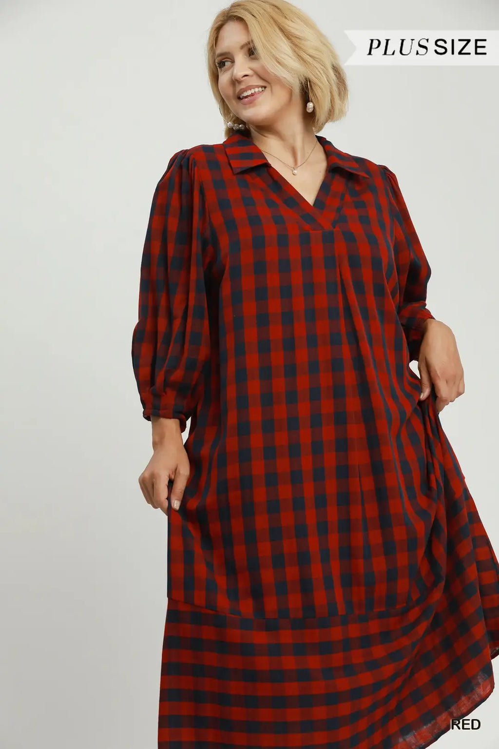 Curvy Plaid Tidings Dress