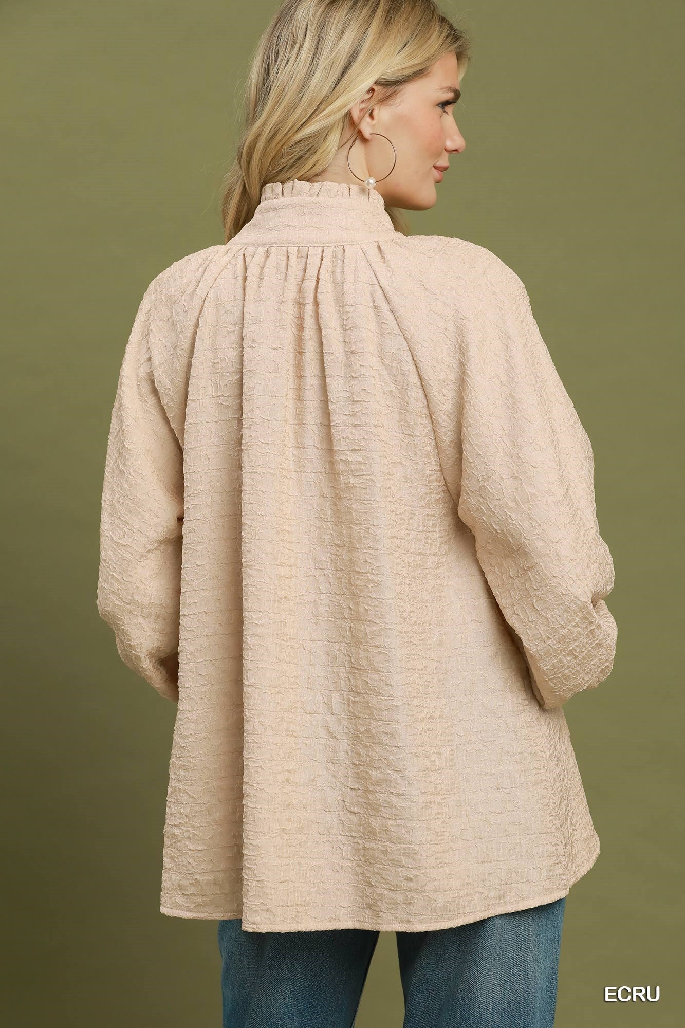 Textured Fall Half-Zip Top