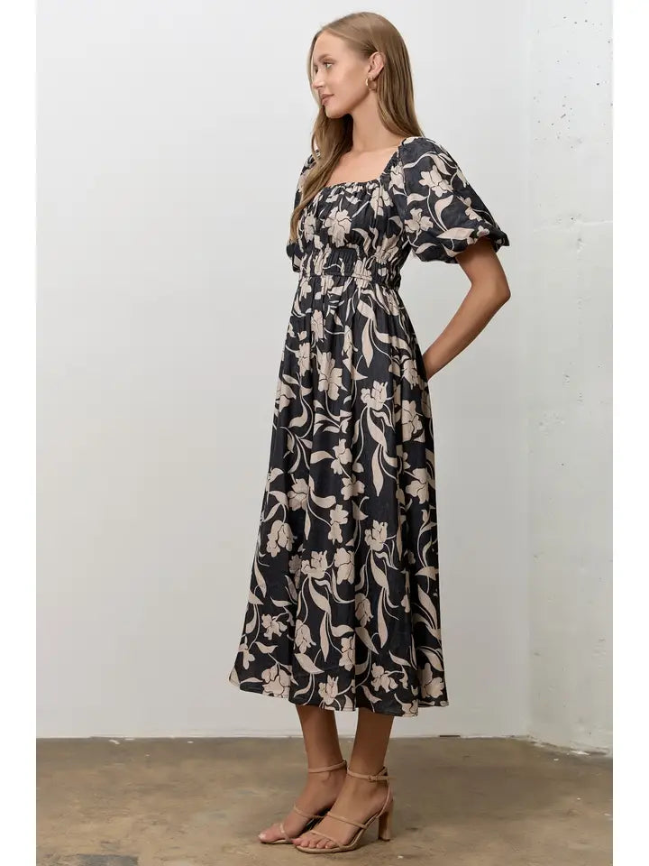 Midnight Ashes Midi Dress