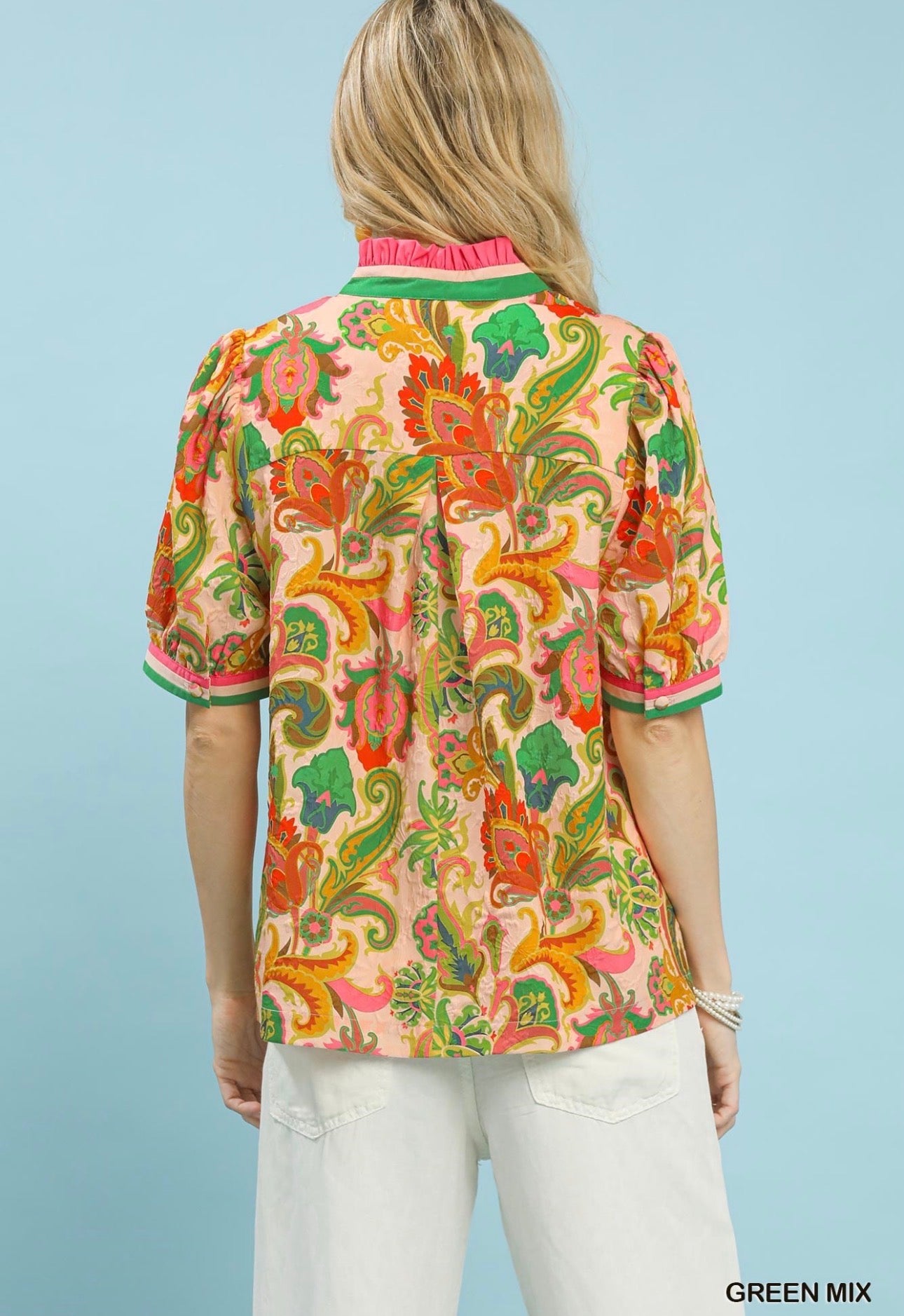 Paisley Polo Top