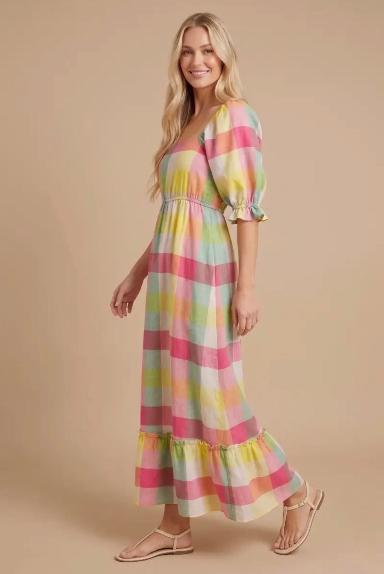 Rainbow Plaid Maxi