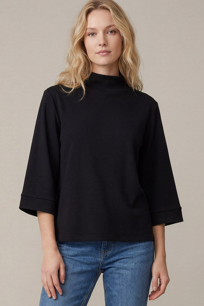 3/4 Sleeve Knit Mock Neck Top