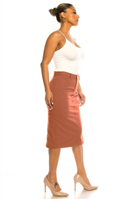Caramel Denim Skirt