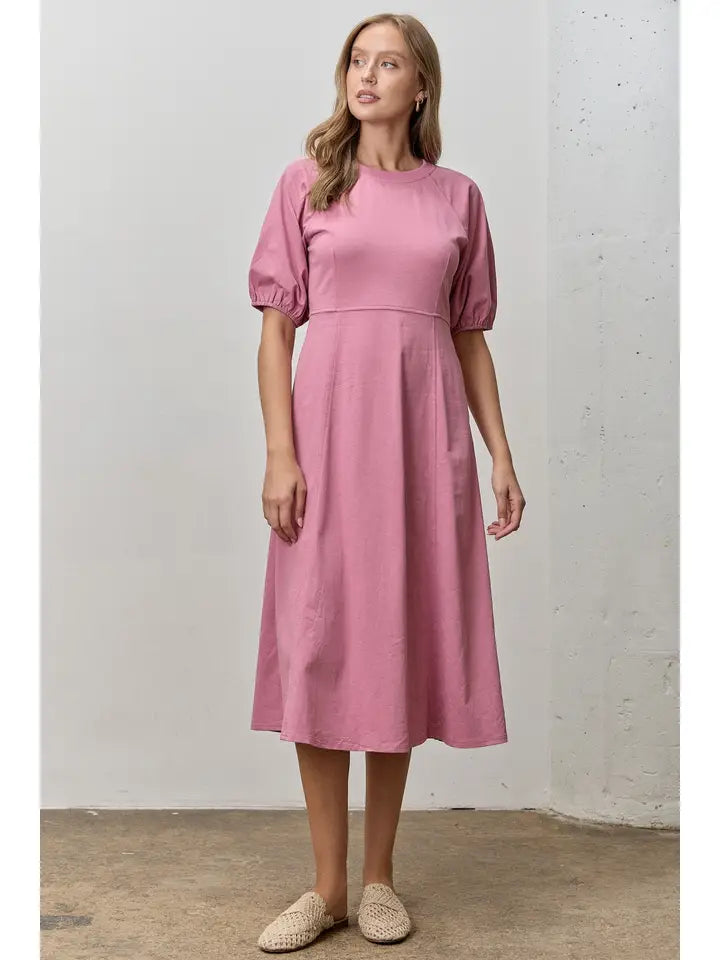 Curvy Puff Sleeve Knit Dress