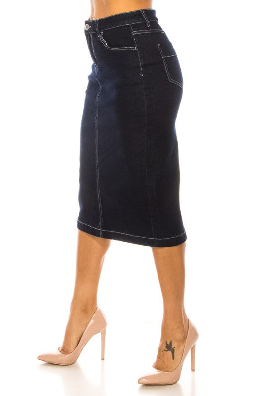 Dark Denim Indigo Skirt