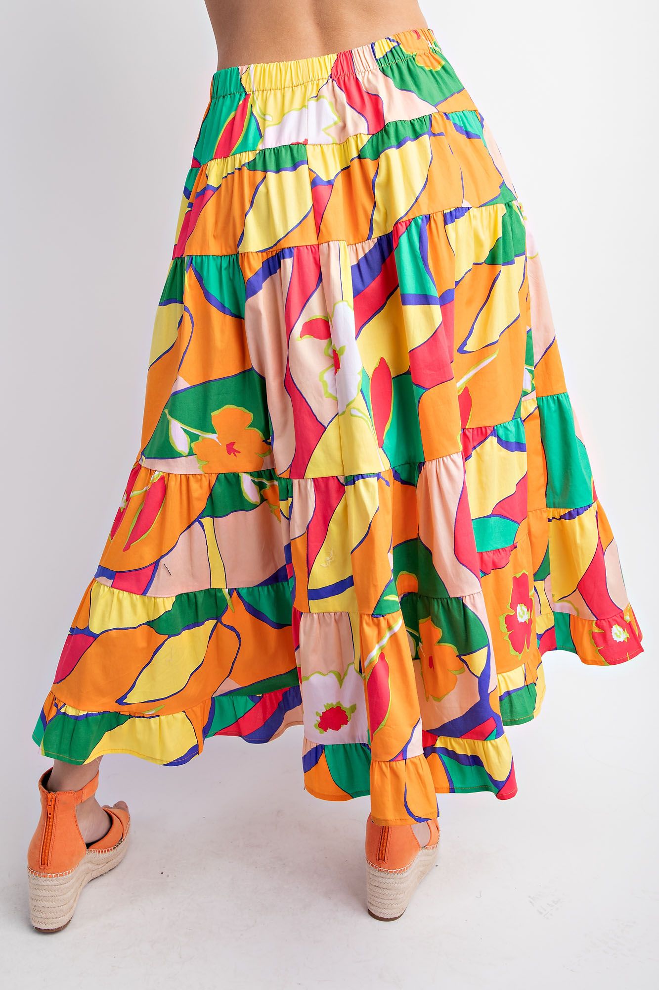 Painted Bloom Tiered Skirt
