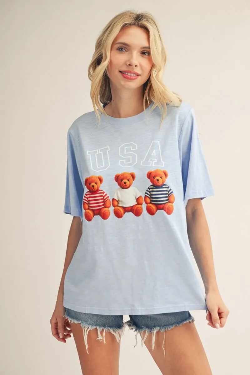 Red, White, & Bears Graphic Tee