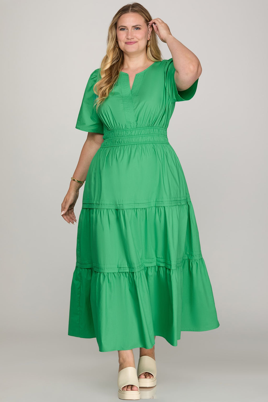 Curvy Smocked Maxi Dress