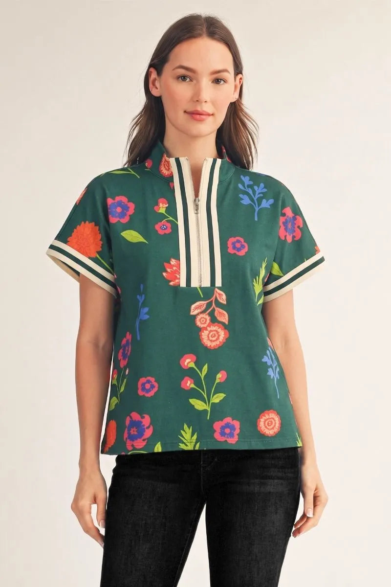 Botanical Garden Half-Zip Top