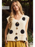Curvy Polka Dot Sweater Vest