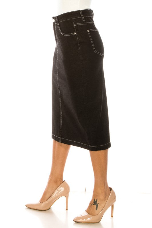 Black Denim Skirt