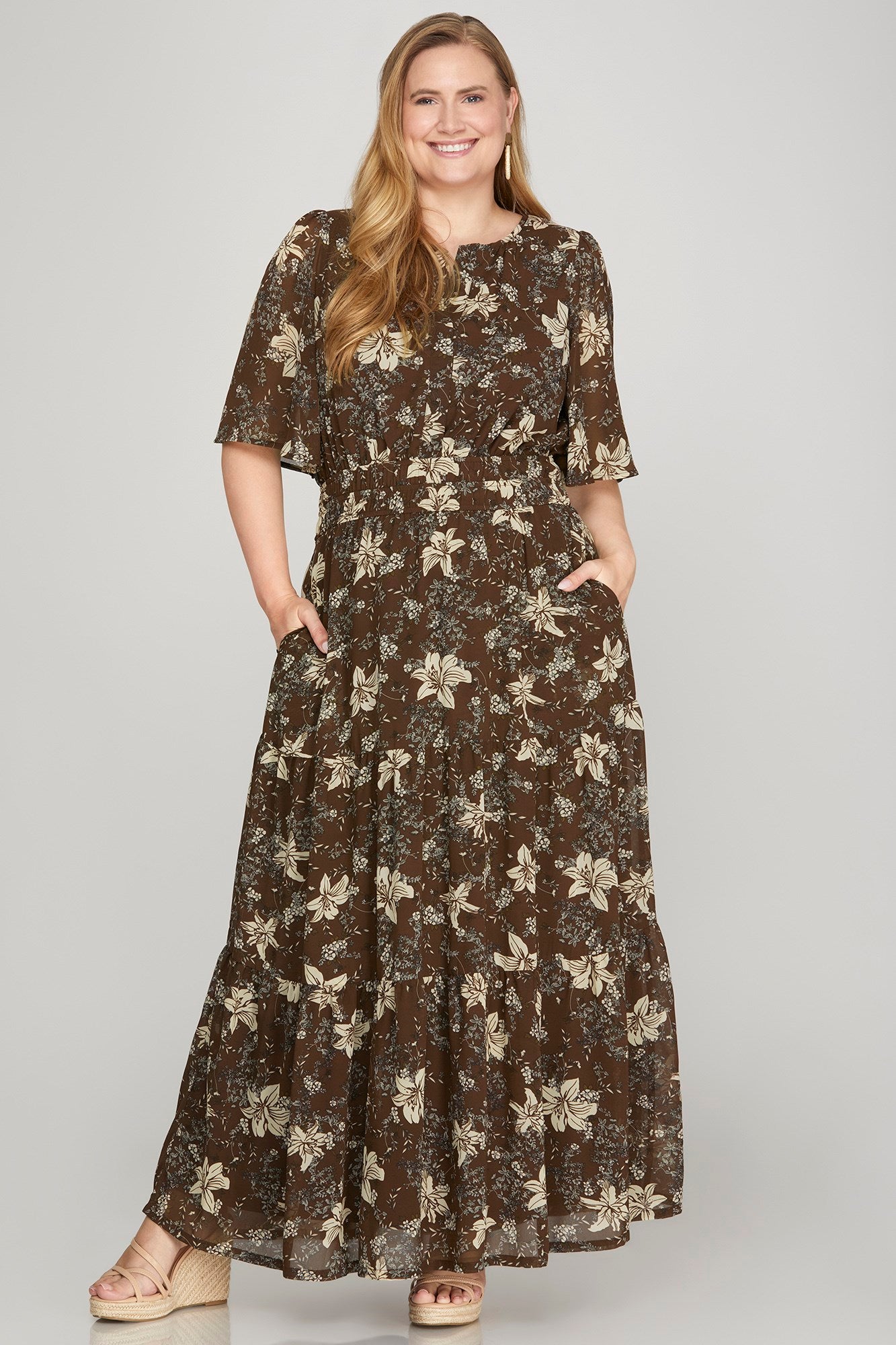 Curvy Enchanted Lily Flutter Dress