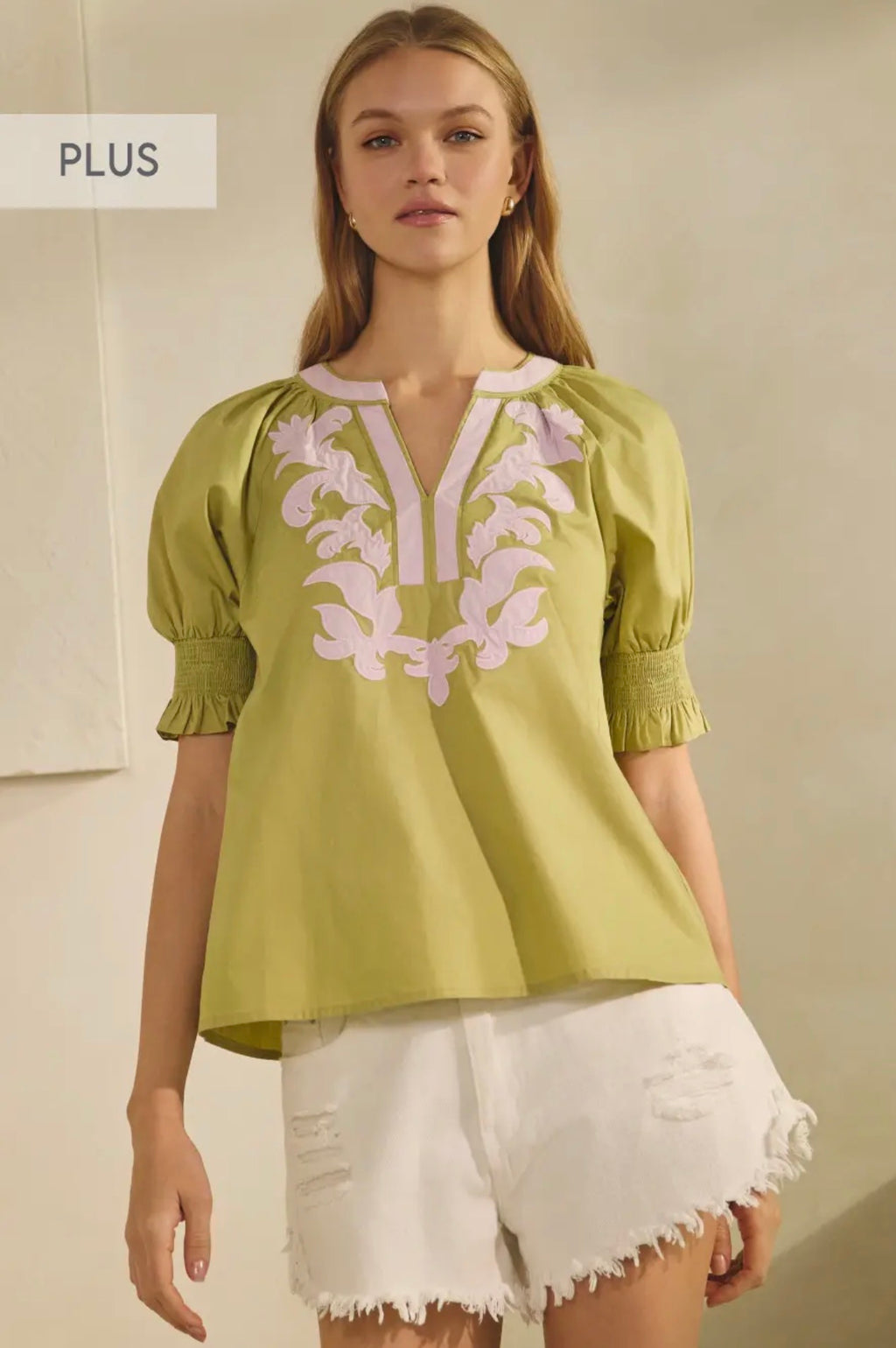 Chartreuse Embroidered Tunic