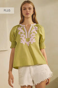Chartreuse Embroidered Tunic