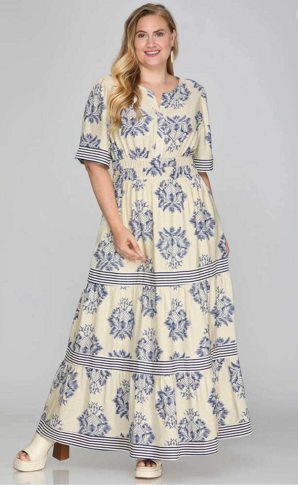 Curvy Toile Flutter Dress