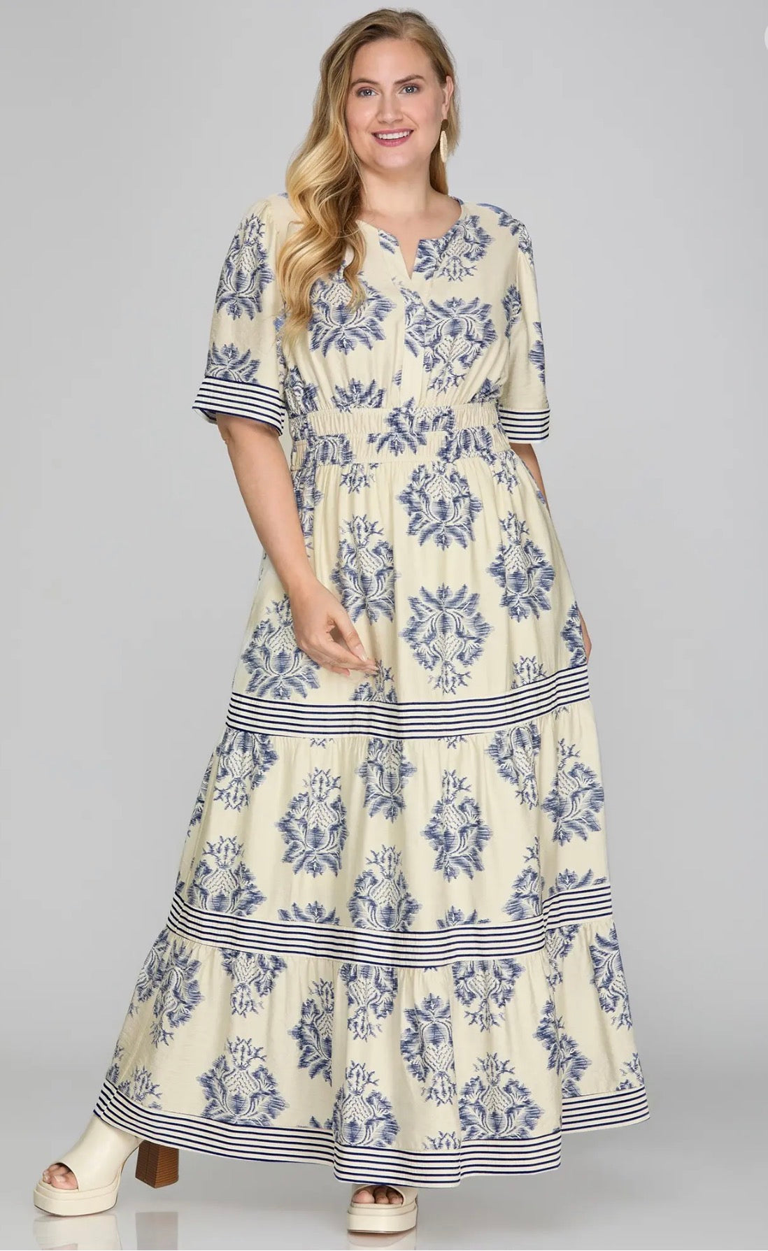 Curvy Toile Flutter Dress