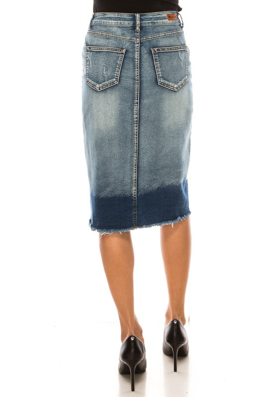 Blush Wash Denim Skirt