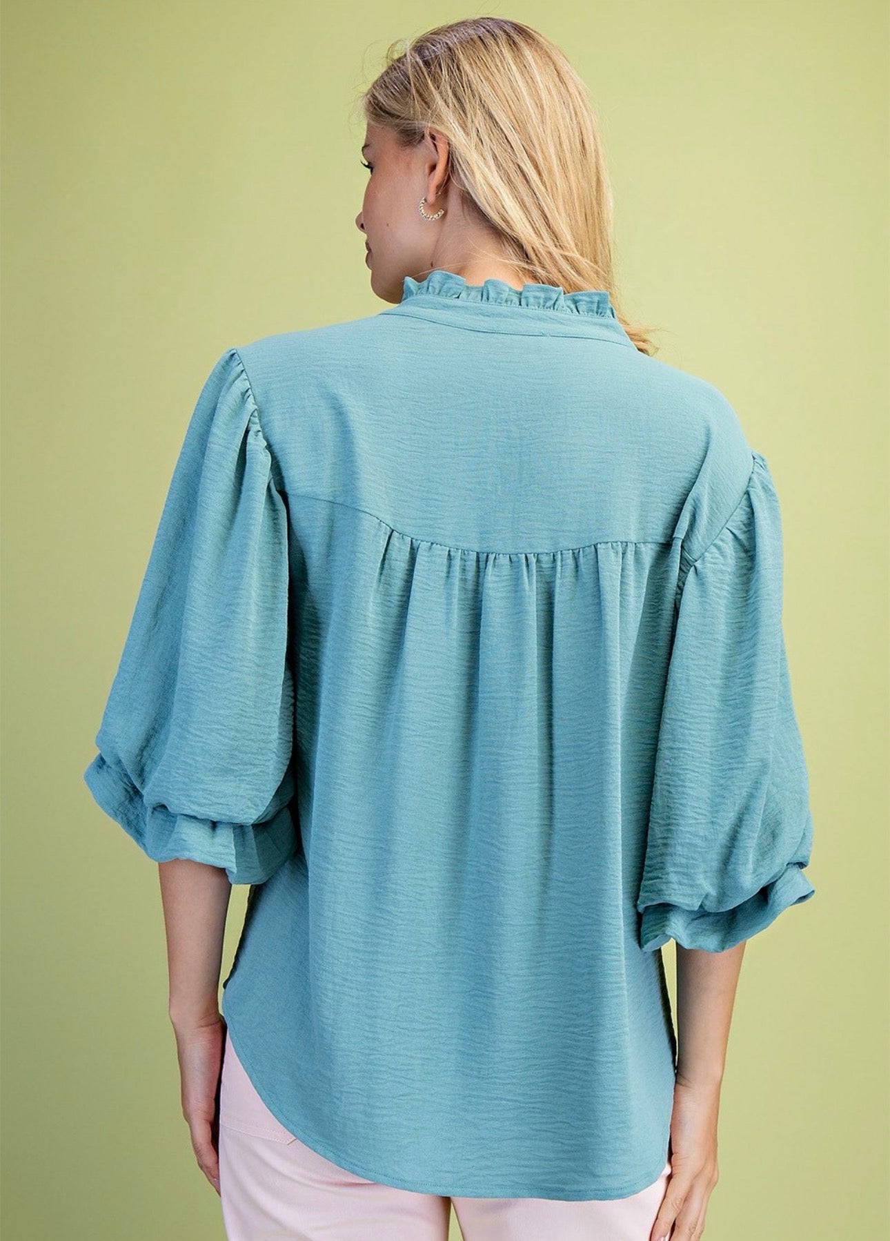Curvy Solid Color Blouse