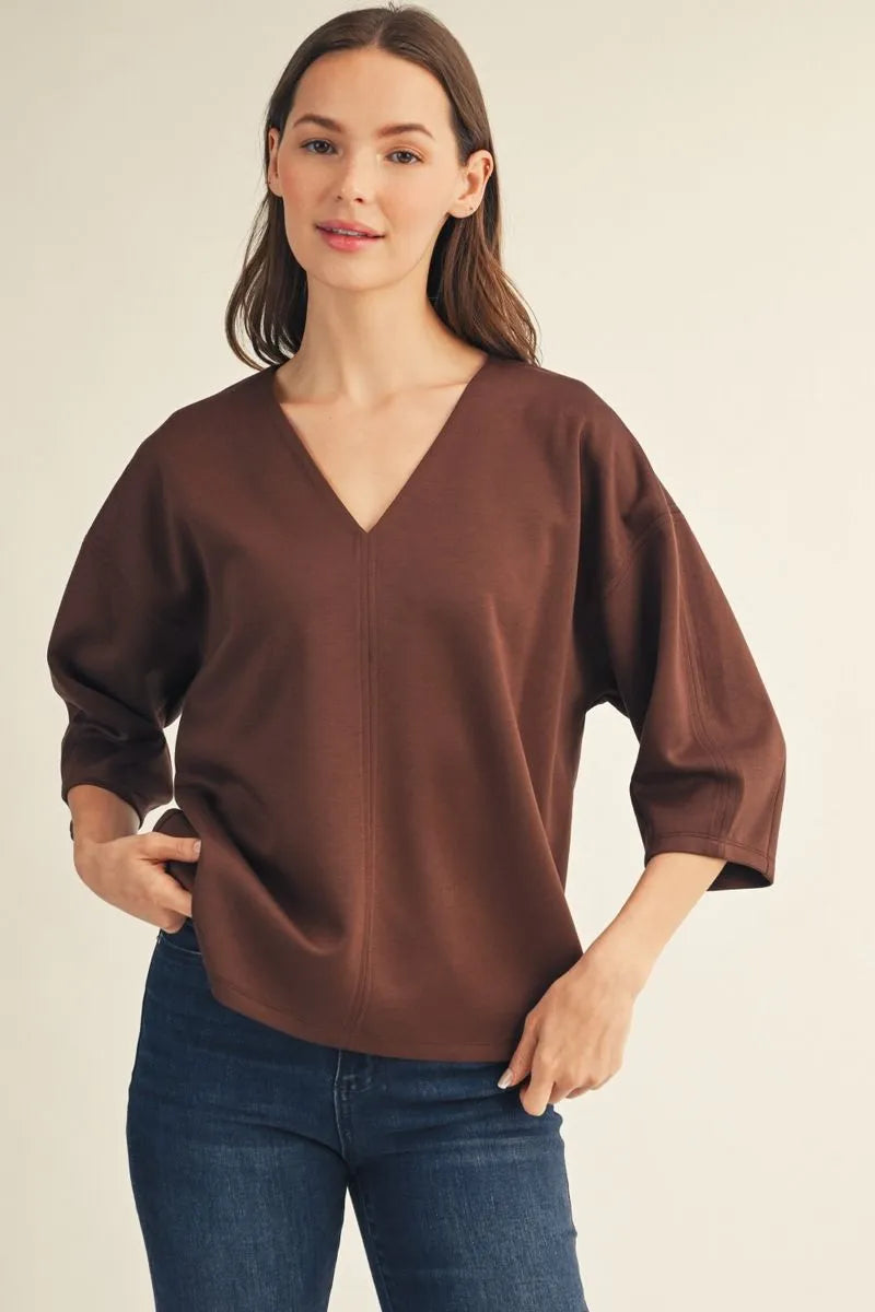 Scuba 3/4 Sleeve Top