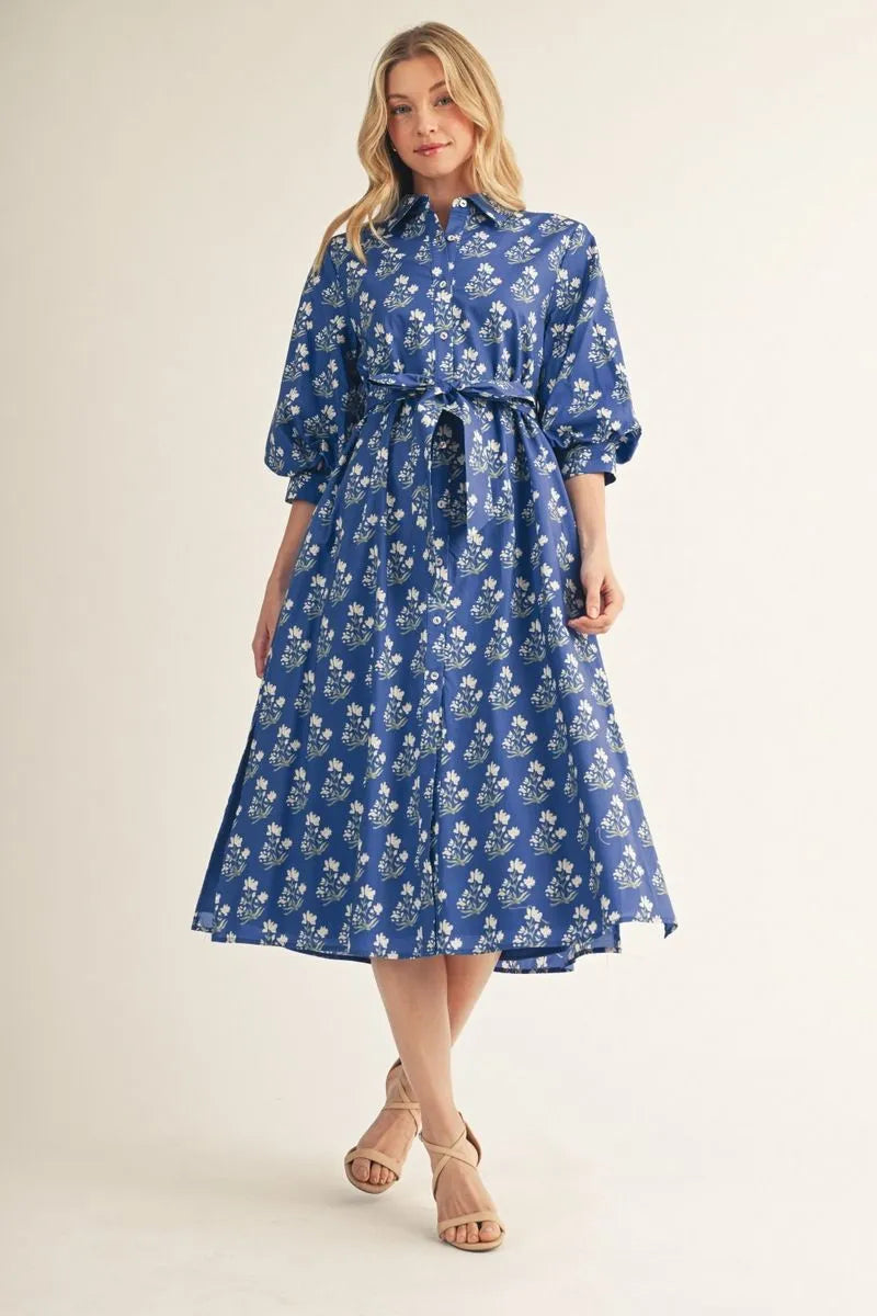 Toffee Bloom in Blue Dress