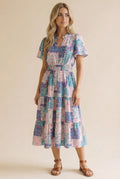Curvy Mosaic Patchwork Maxi Dress