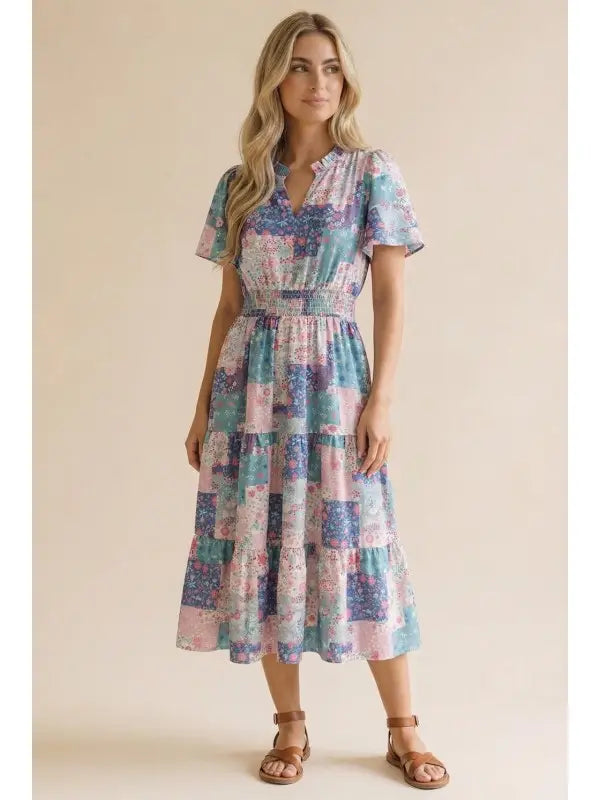 Mosaic Patchwork Maxi Dress