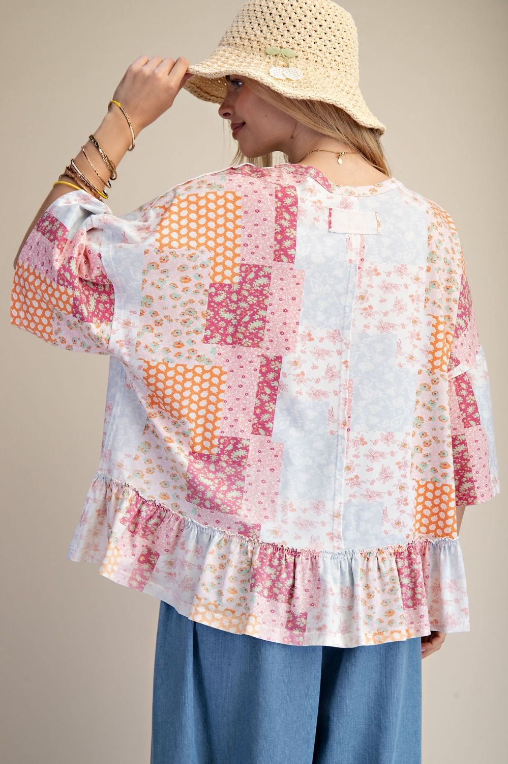Wildflower Patchwork Ruffle Top