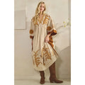 Vintage Embroidery Patch Maxi Dress