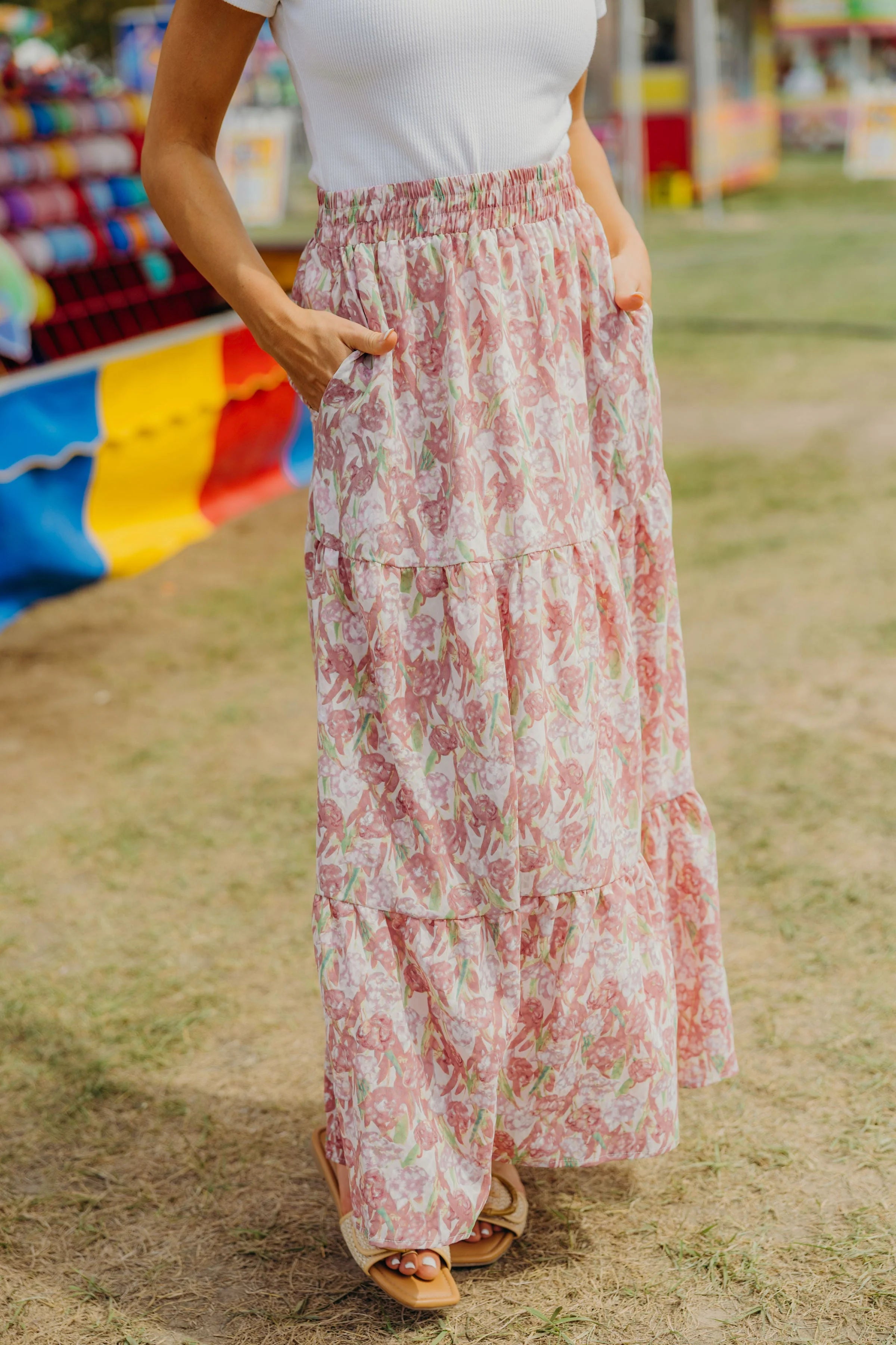 Tiered Boho Skirt in Tulip Sonata