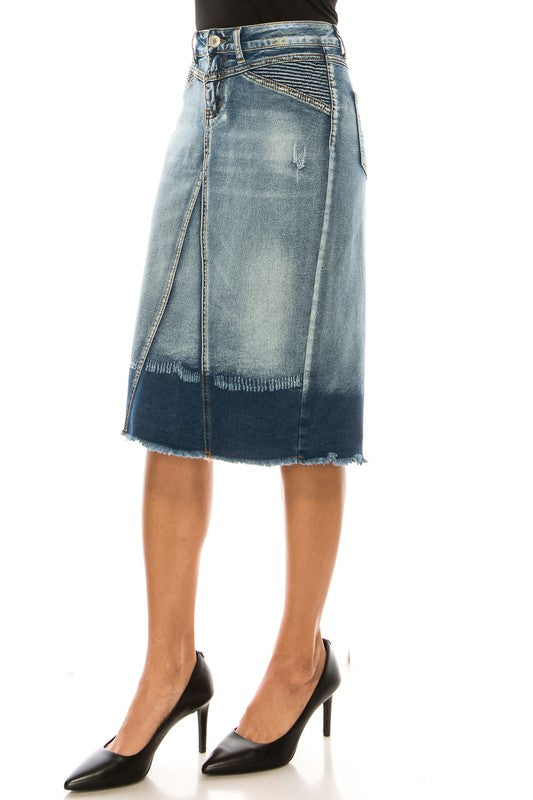 Blush Wash Denim Skirt