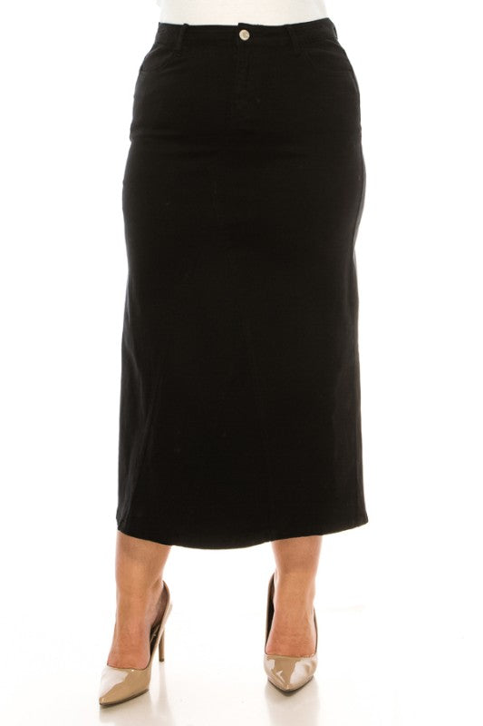 Curvy Long Black Skirt