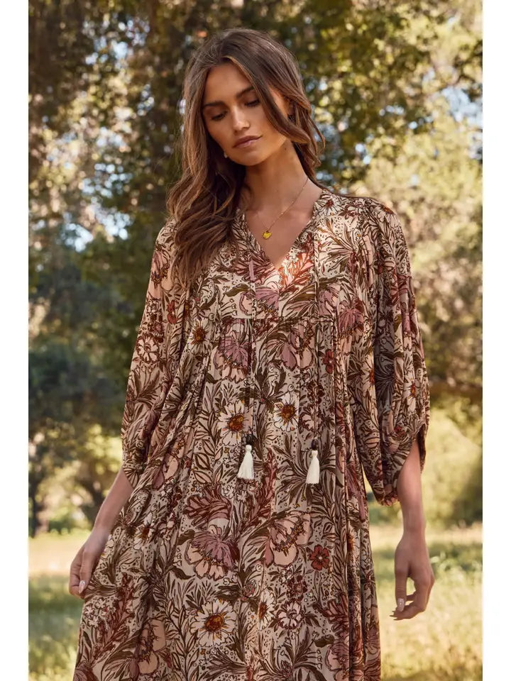 Curvy Bohemian Floral Maxi Dress