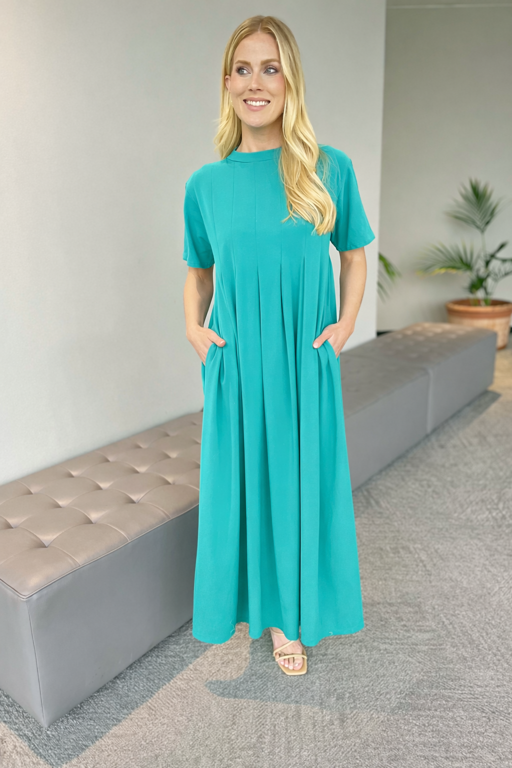 Pleated T-shirt Dress