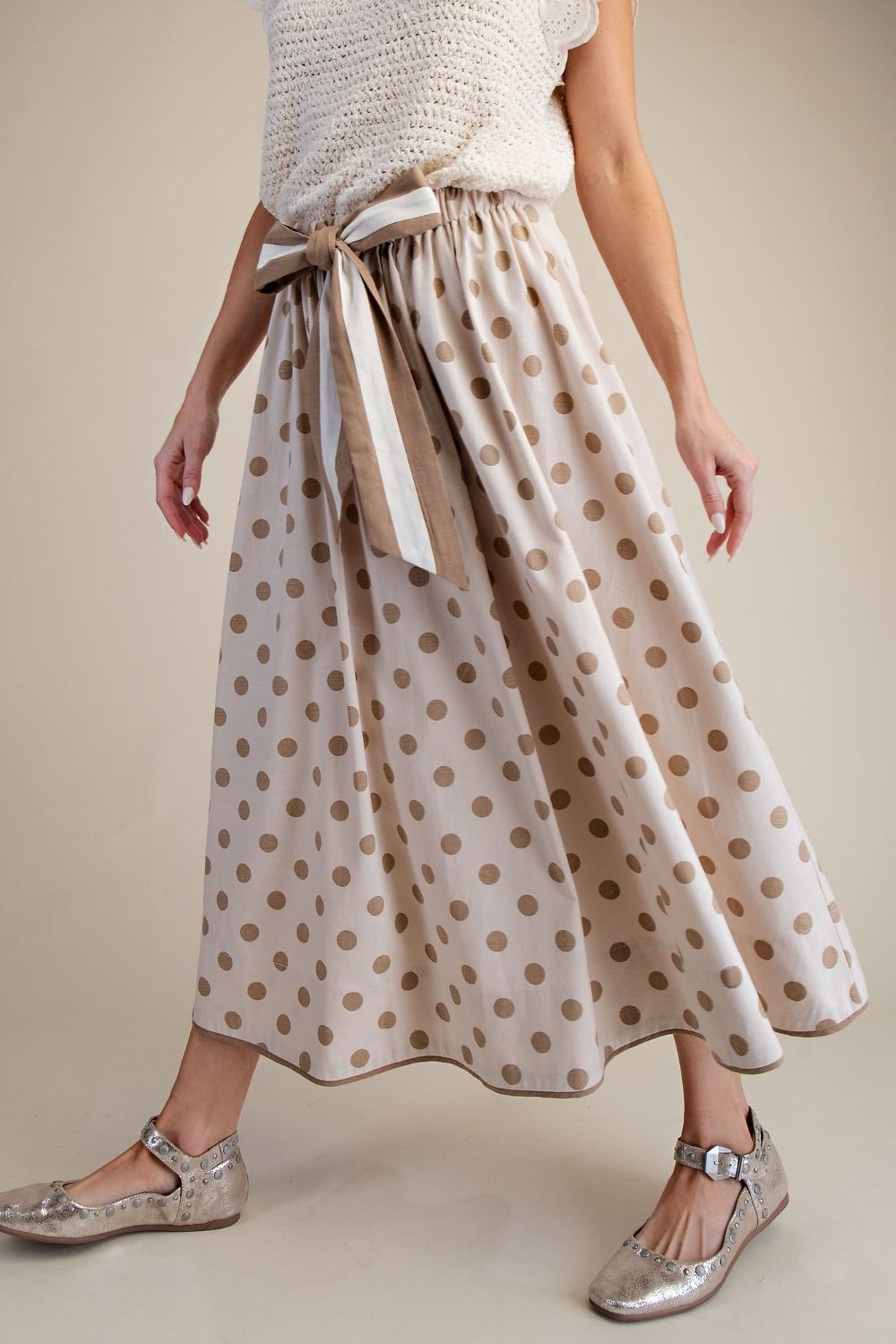 Polka Dot Midi Skirt