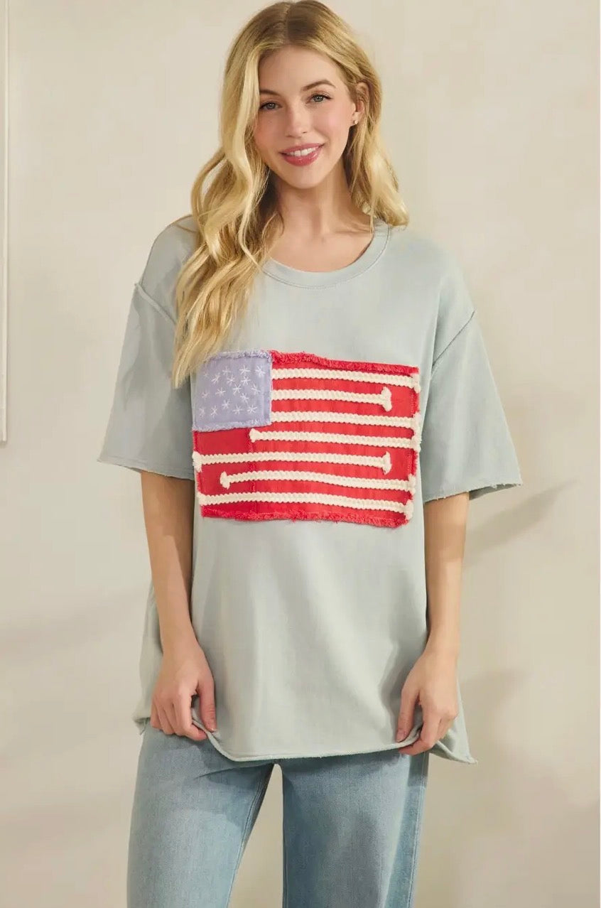 Curvy American Flag Shirt