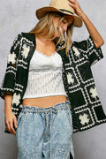 Black & White Crochet Cardigan