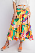 Painted Bloom Tiered Skirt