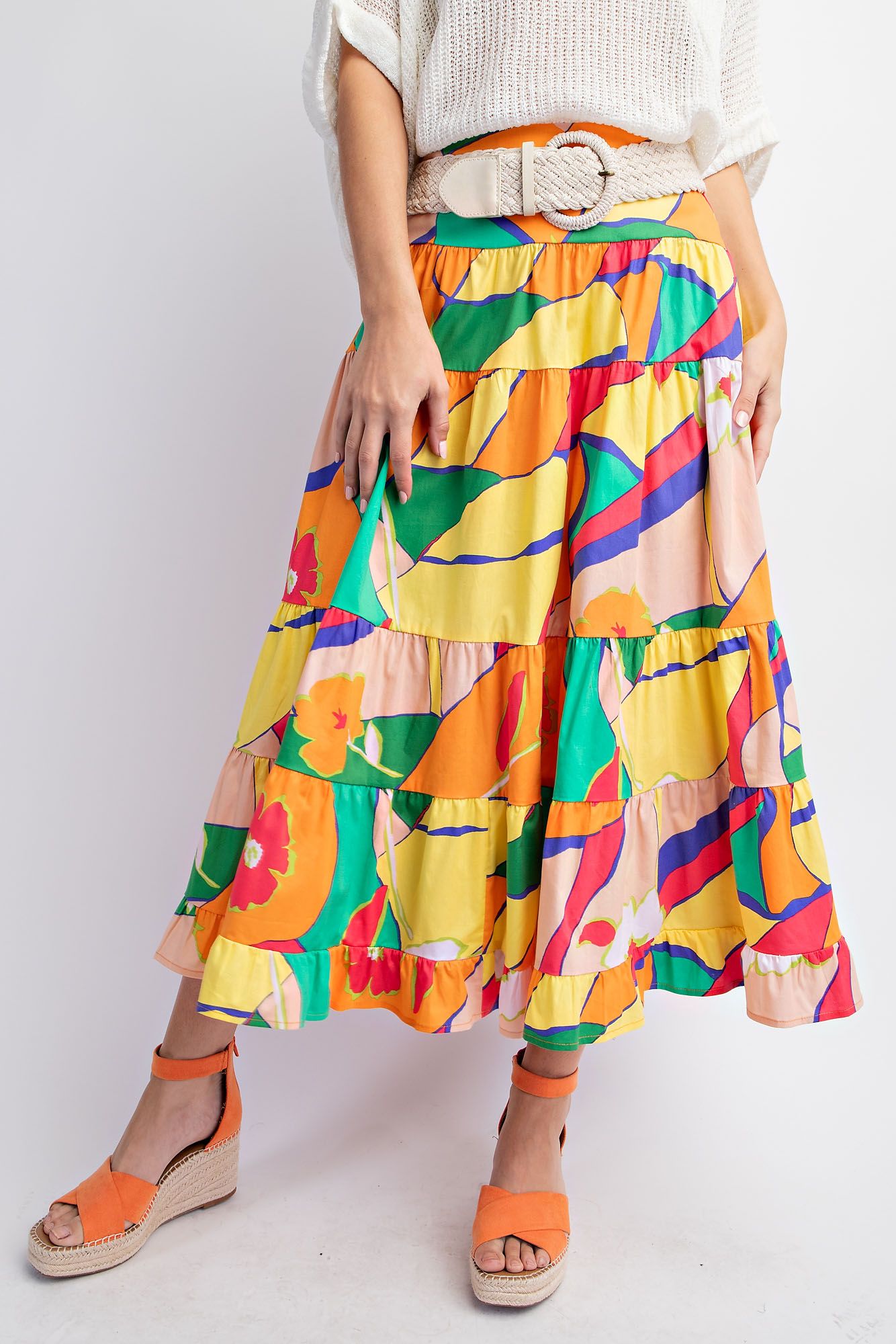Painted Bloom Tiered Skirt