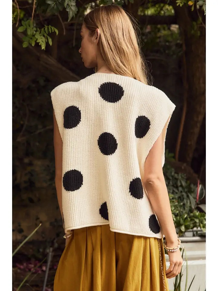 Polka Dot Sweater Vest