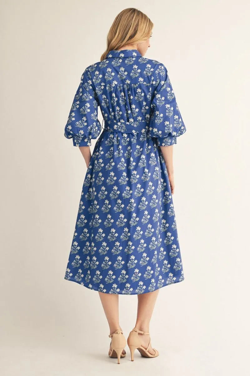 Toffee Bloom in Blue Dress