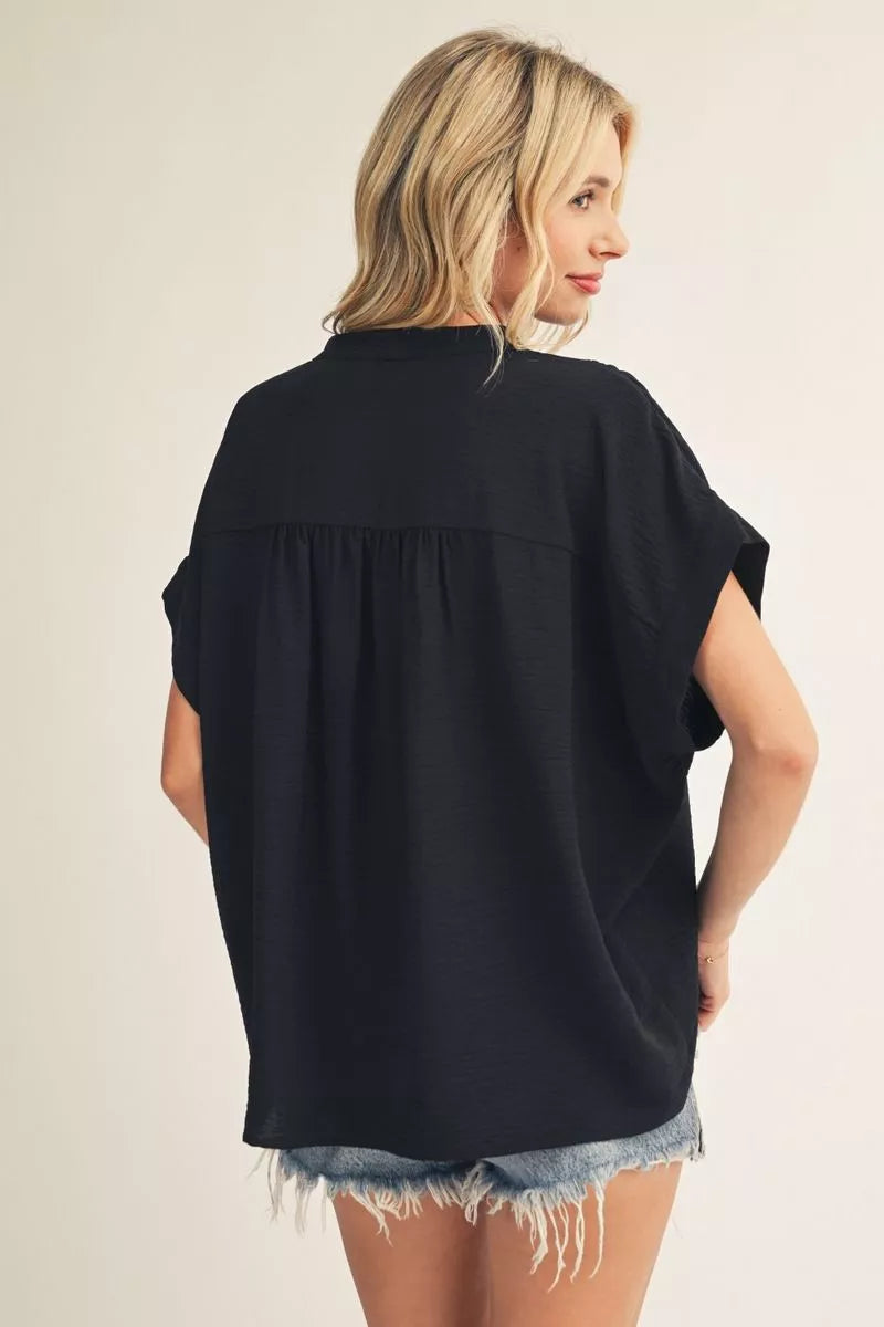 Solid V-Neck Top