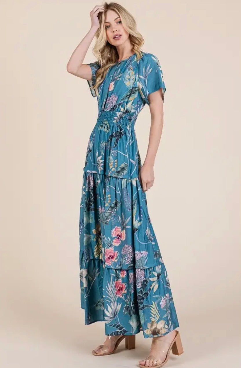 Tropicana Smocked Waist Dress