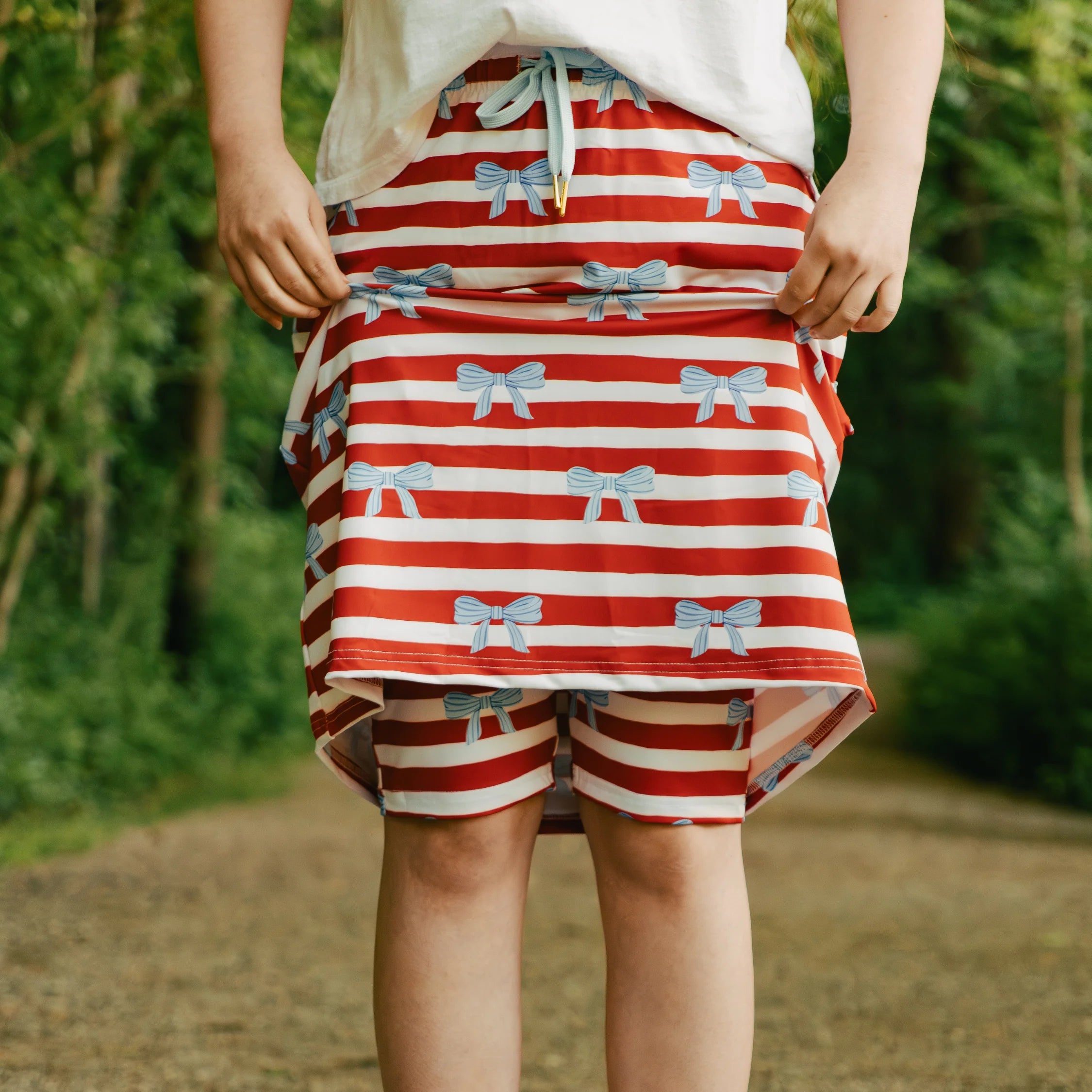 Red,White,and Cute Swimskirt