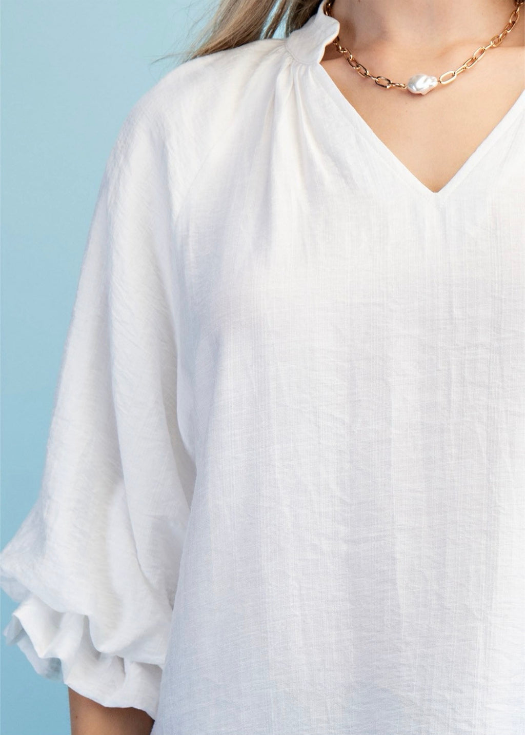 Shimmering Scalloped Blouse