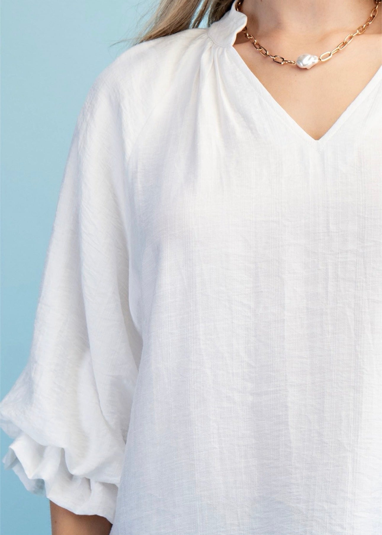Shimmering Scalloped Blouse