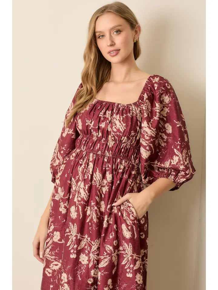 Floral Textured Print Dress